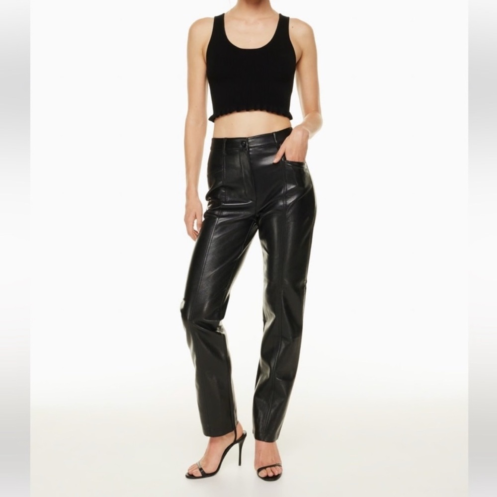 Aritzia Wilfred Black Leather Trousers